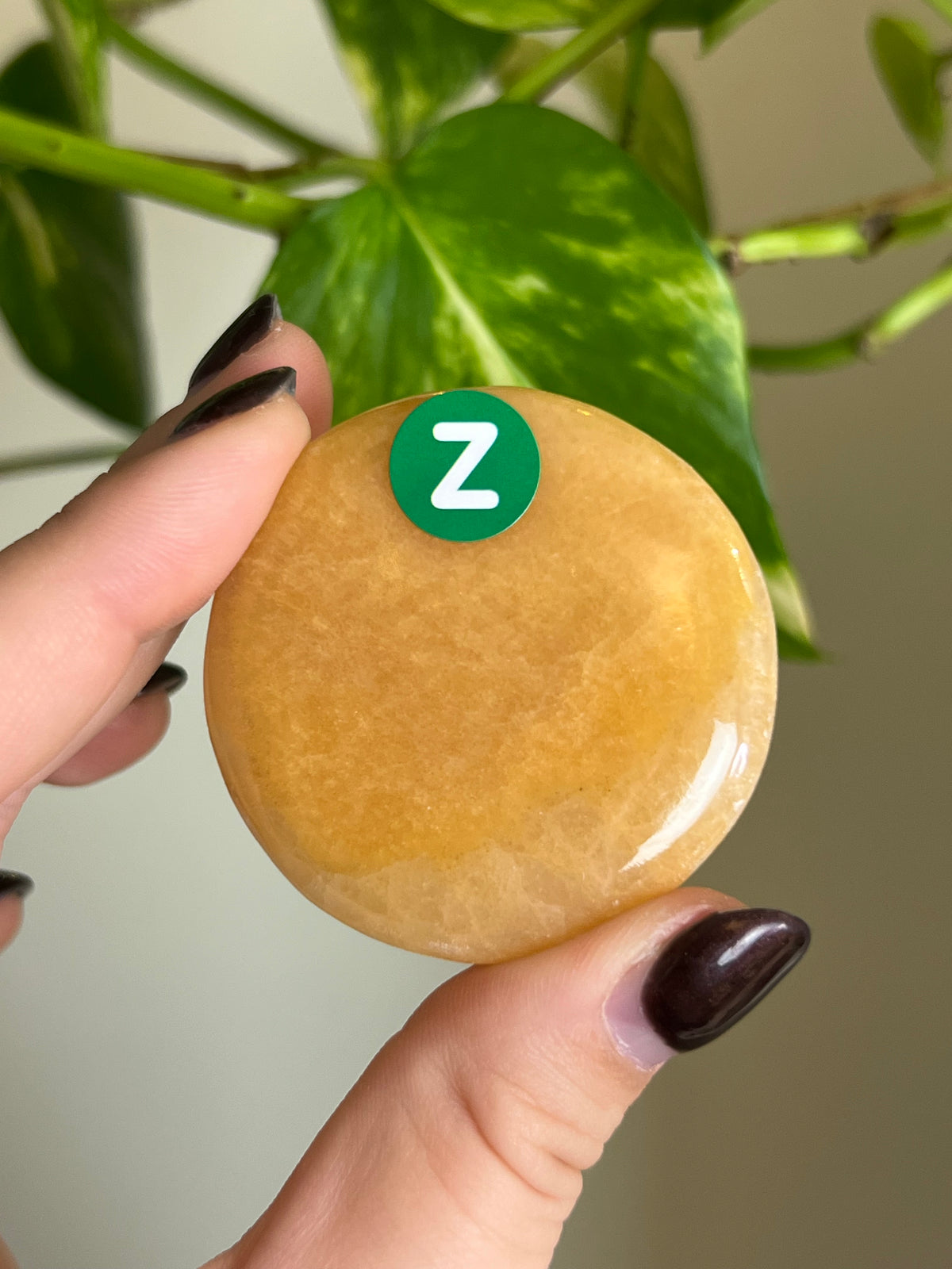 Mango Sherbert Calcite Flat Stone - Z