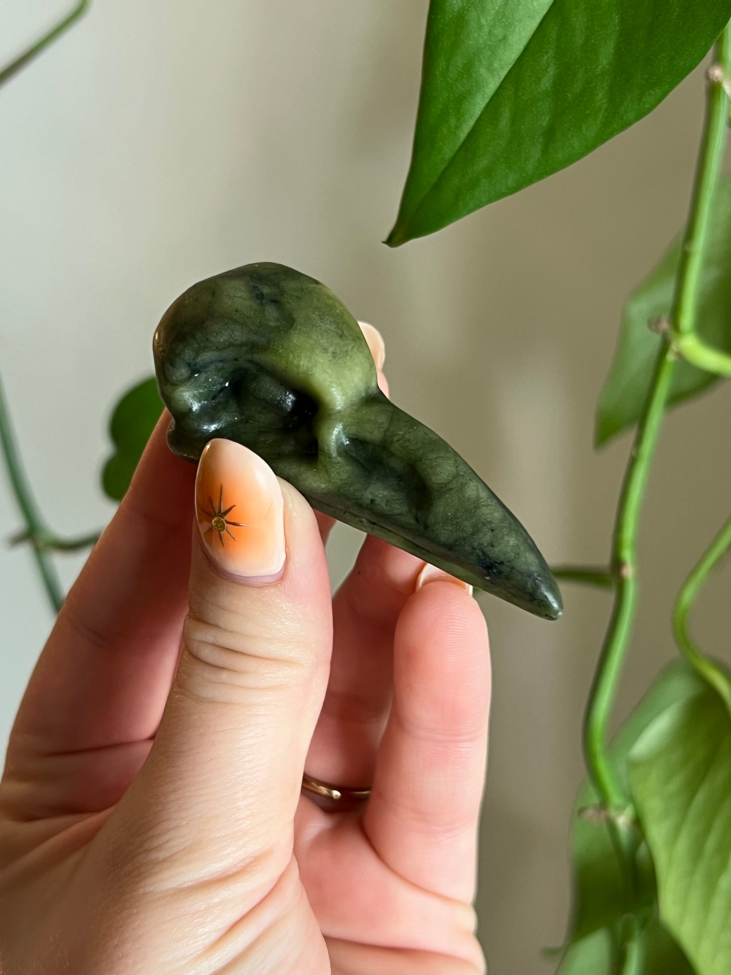 Jade Raven Skull