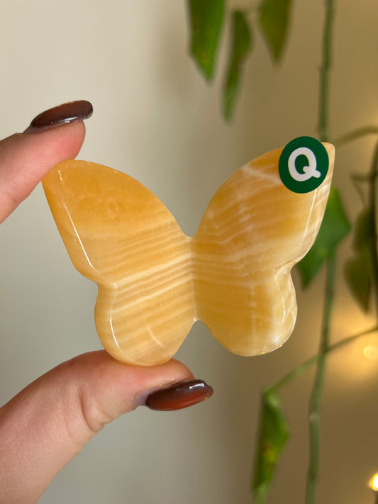 Orange Calcite 3D Butterfly - Q
