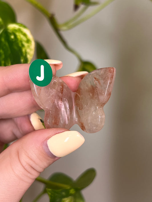 Fire Quartz Small 3D Butterfly - J