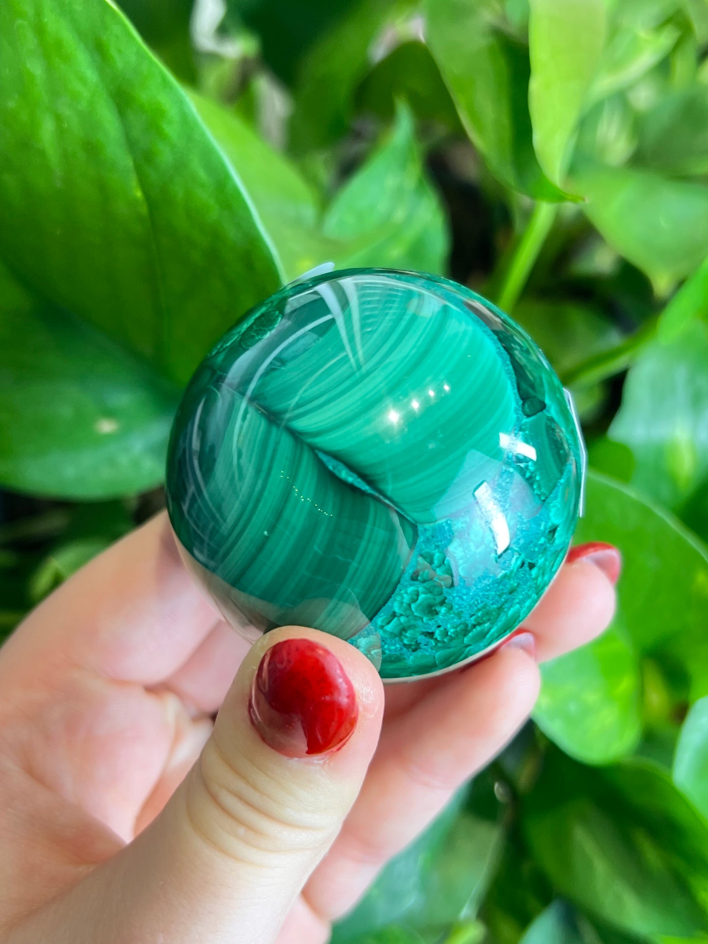 Malachite x Chrysocolla Sphere - X