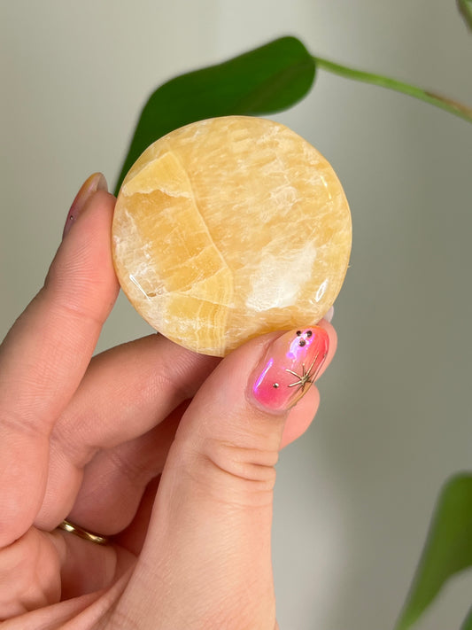 Orange Calcite Small Flat Stone
