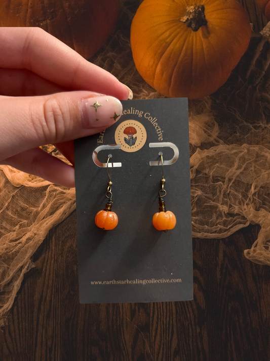 Pumpkin Jade Earrings