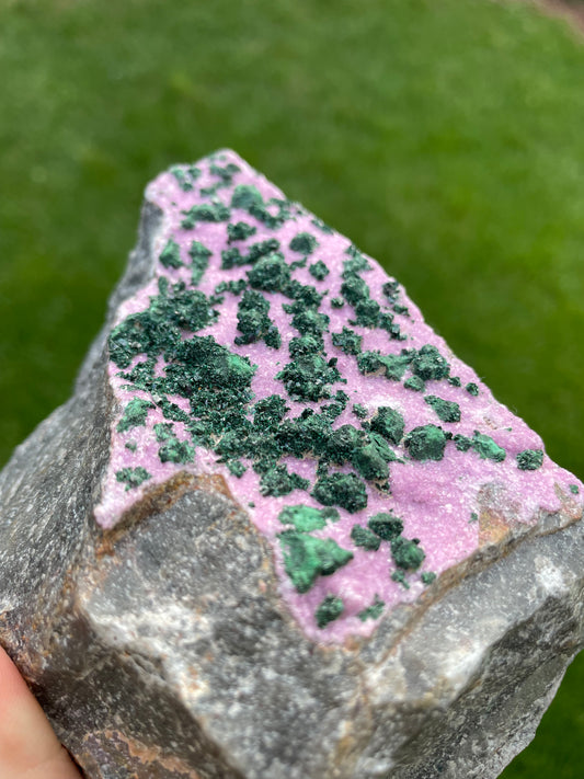 Rare Cobalto Calcite with Malachite