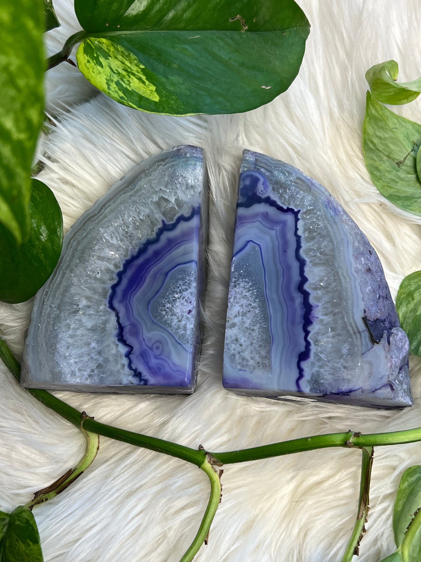 Purple Agate Dyed Bookends