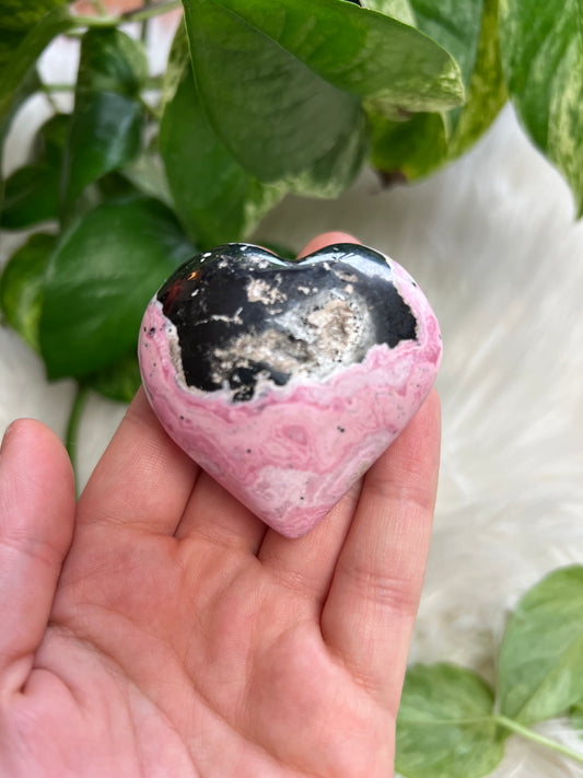 Peruvian Rhodonite & Pyrite Heart