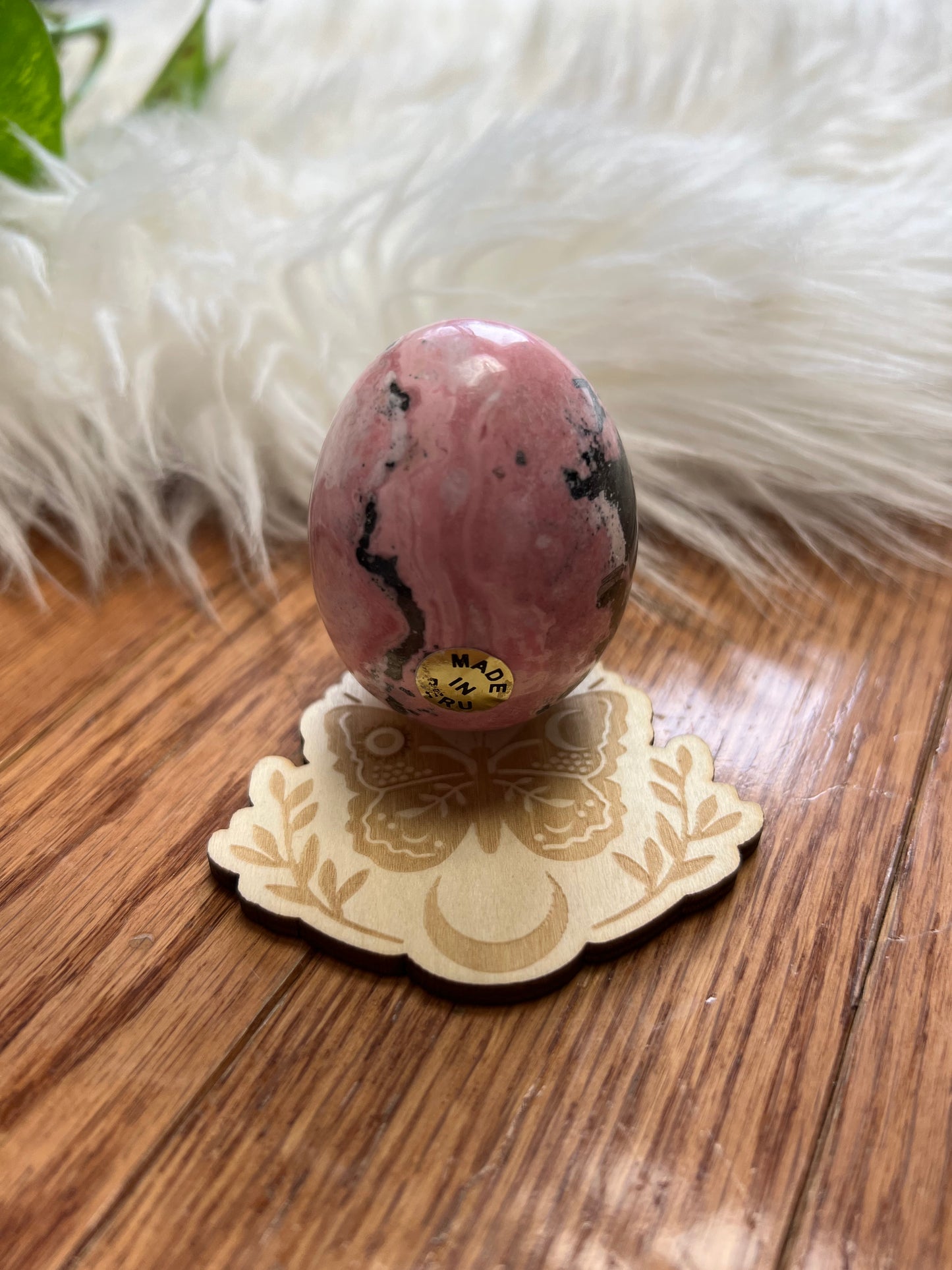 Peruvian Rhodonite & Pyrite Egg