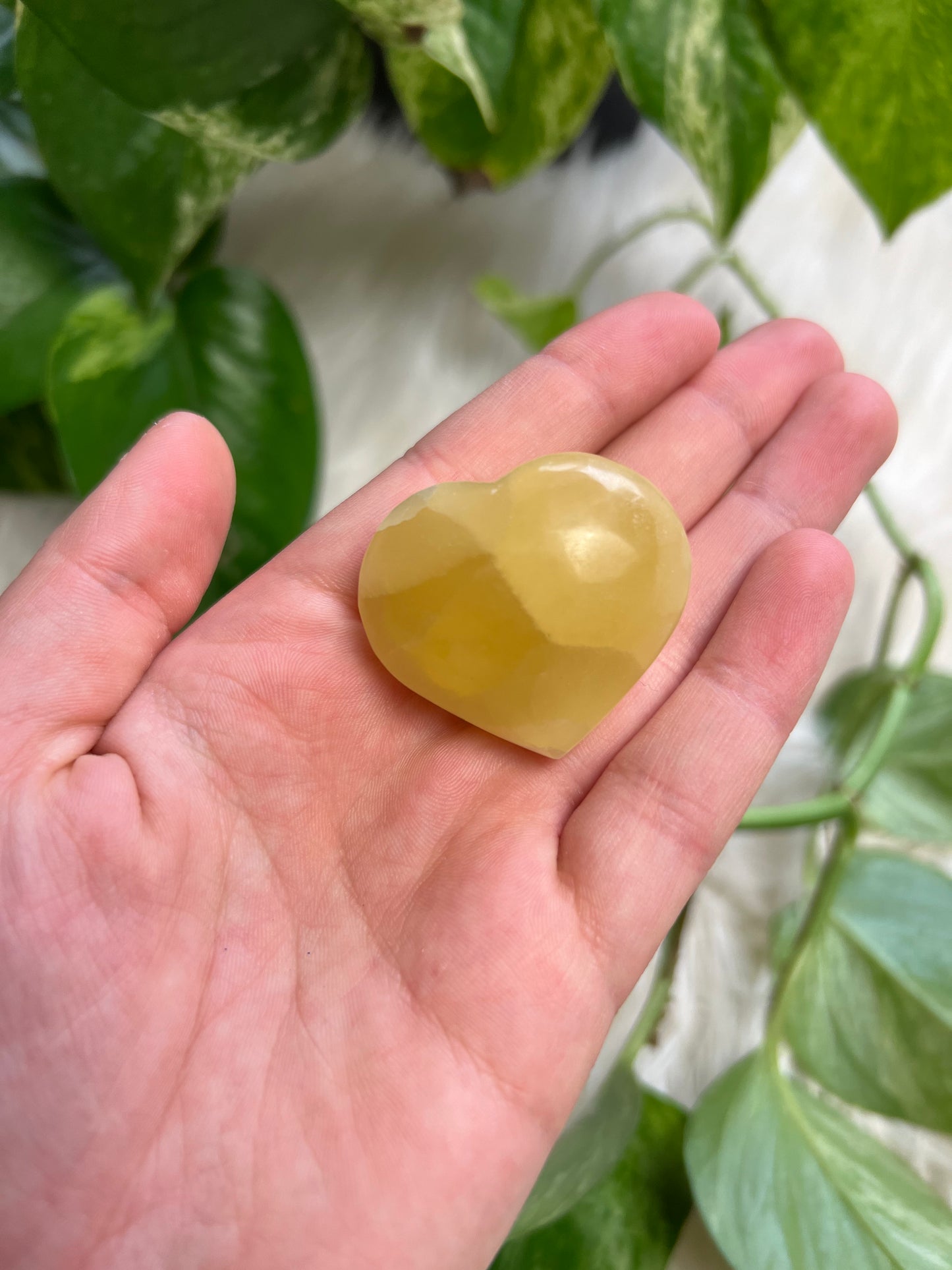 Lemon Calcite Heart